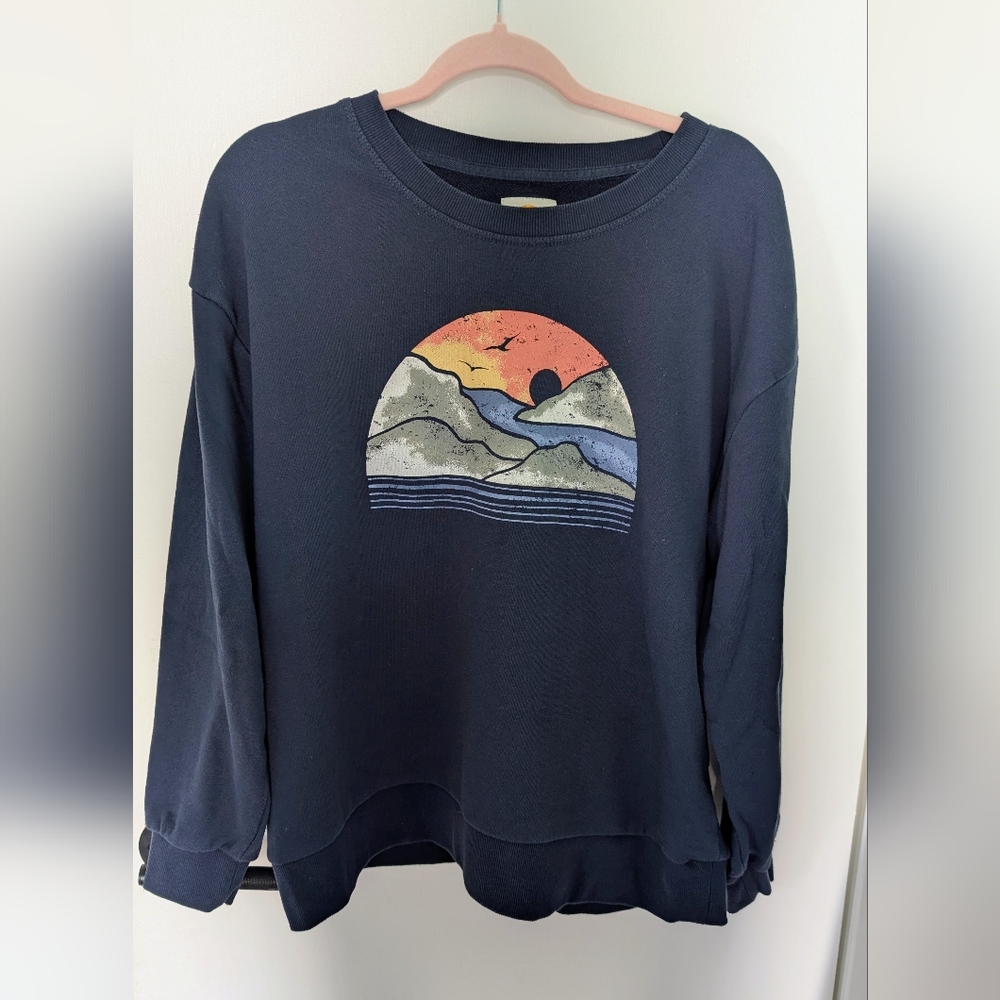 C&C California Navy Sweater with Scenic Graphic